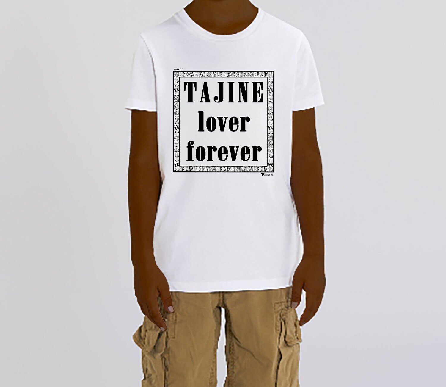 TEE SHIRT GASTRONOMIE TAJINE, COULEUR: BLANC, FOND MOTIF: BLANC