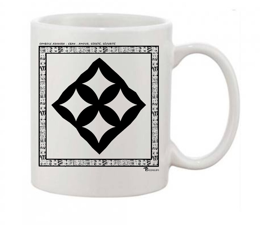 MUG SYMBOLE  ADINKRA  "EBAN"  AMOUR - SURETE - SECURITE