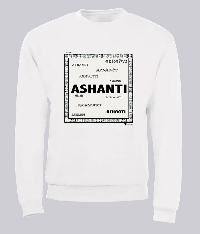 SWEAT RACINE ASHANTI, COULEUR: BLANC, FOND MOTIF: BLANC