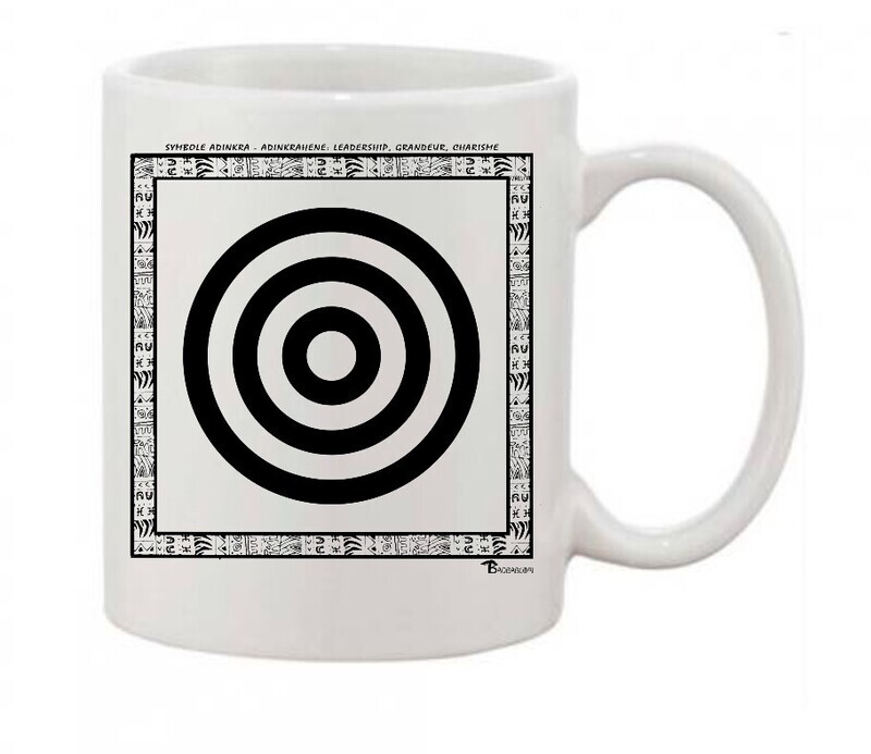 MUG SYMBOLE  ADINKRA  "ADINKRAHENE"  LEADERSHIP - GRANDEUR - CHARISME