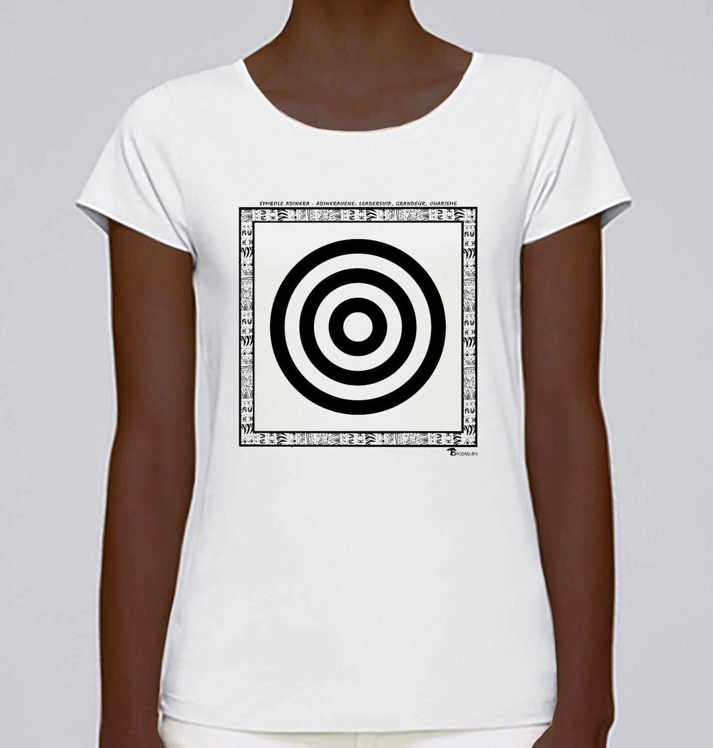 TEE SHIRT SYMBOLE ADINKRA "ADINKRAHENE"  LEADERSHIP - GRANDEUR - CHARISME