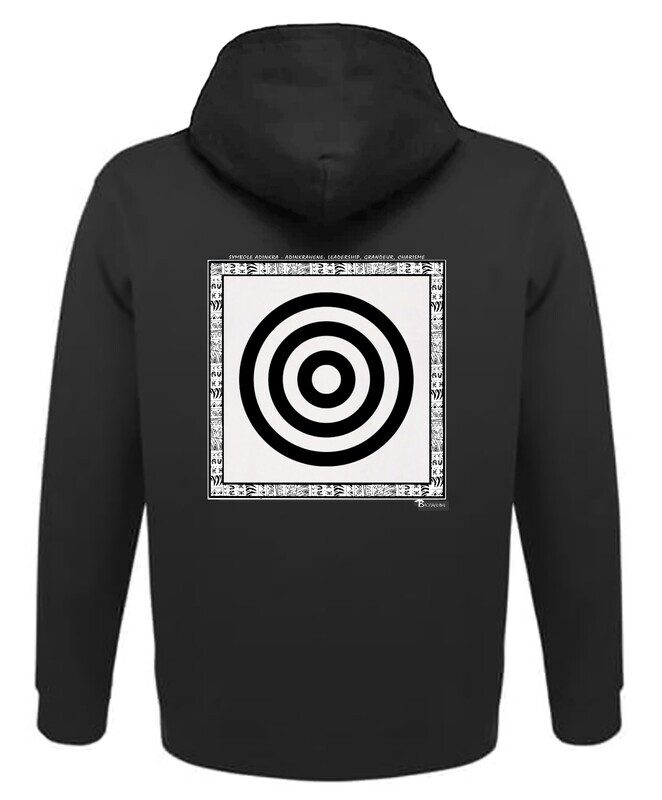 SWEAT A CAPUCHE SYMBOLE ADINKRA "ADINKRAHENE"  LEADERSHIP - GRANDEUR - CHARISME