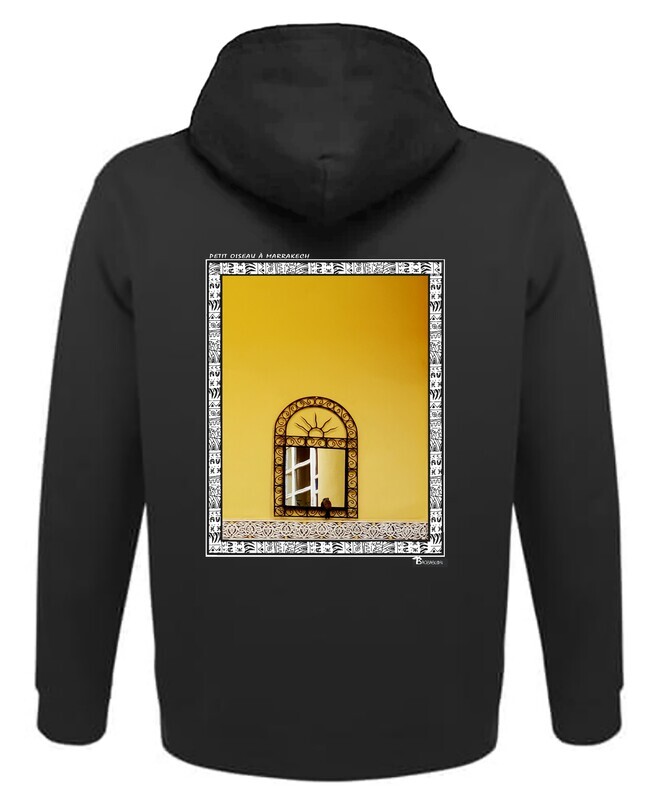 SWEAT A CAPUCHE FREESTYLE ART "PETIT OISEAU A MARRAKECH"