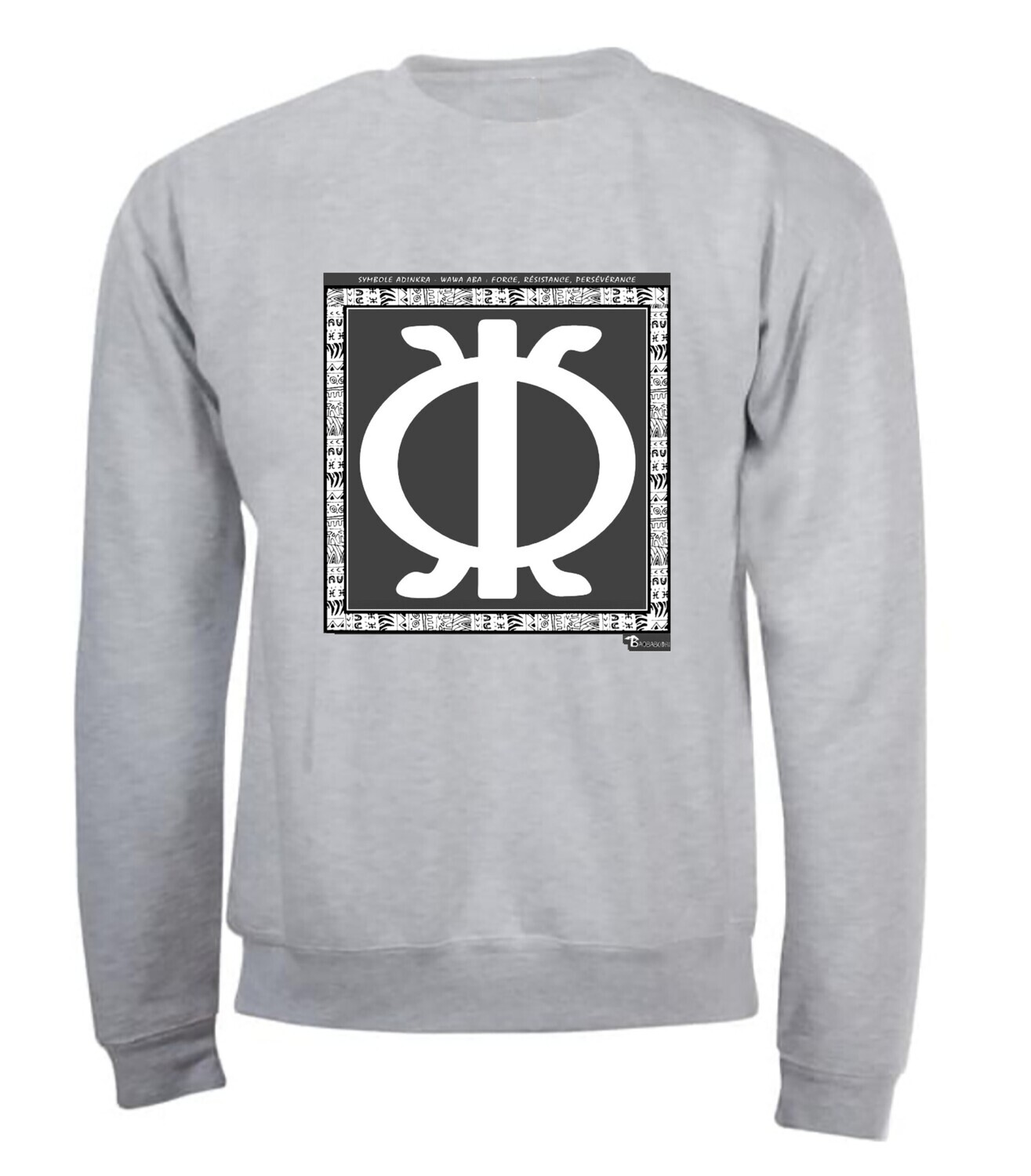 SWEAT SYMBOLE ADINKRA  "WAWA ABA"  FORCE - RESISTANCE- PERSEVERANCE