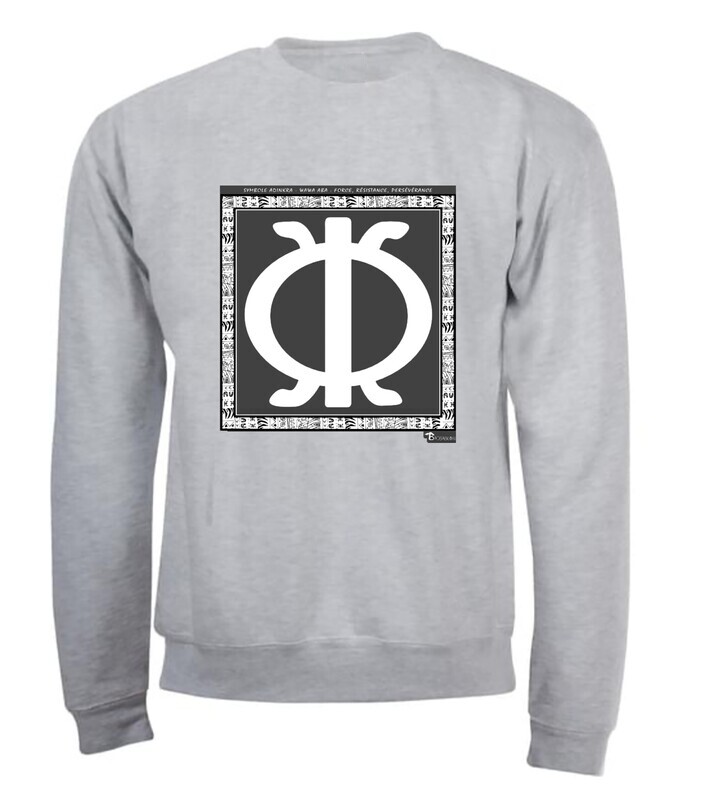SWEAT SYMBOLE ADINKRA  "WAWA ABA"  FORCE - RESISTANCE- PERSEVERANCE