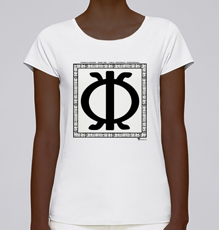 TEE SHIRT SYMBOLE ADINKRA "WAWA ABA"  FORCE - RESISTANCE- PERSEVERANCE