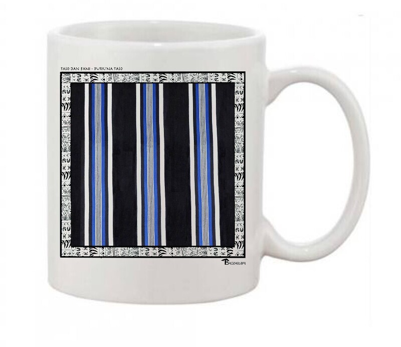 MUG TEXTILE FASO DAN FANI NOIR BURKINA FASO