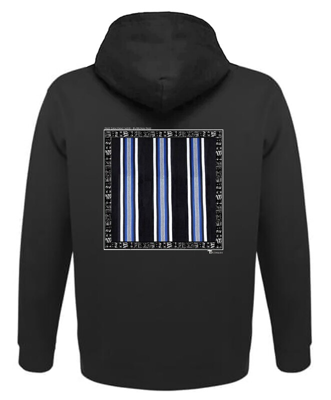 SWEAT A CAPUCHE TEXTILE FASO DAN FANI NOIR BURKINA FASO