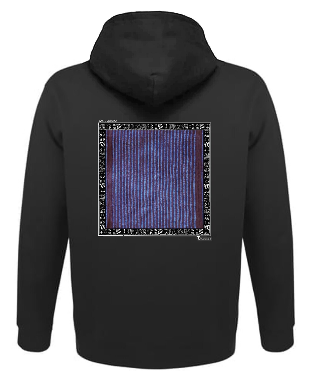 SWEAT A CAPUCHE TEXTILE LEPI RAYURES GUINEE