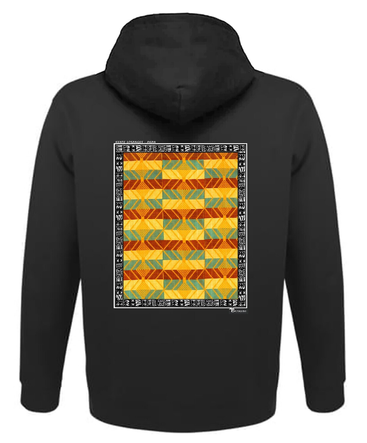 SWEAT A CAPUCHE KENTE LOSANGE AKAN