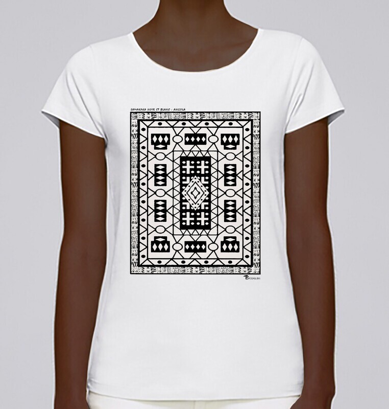 TEE SHIRT TEXTILE SAMAKAKA NOIR-BLANC