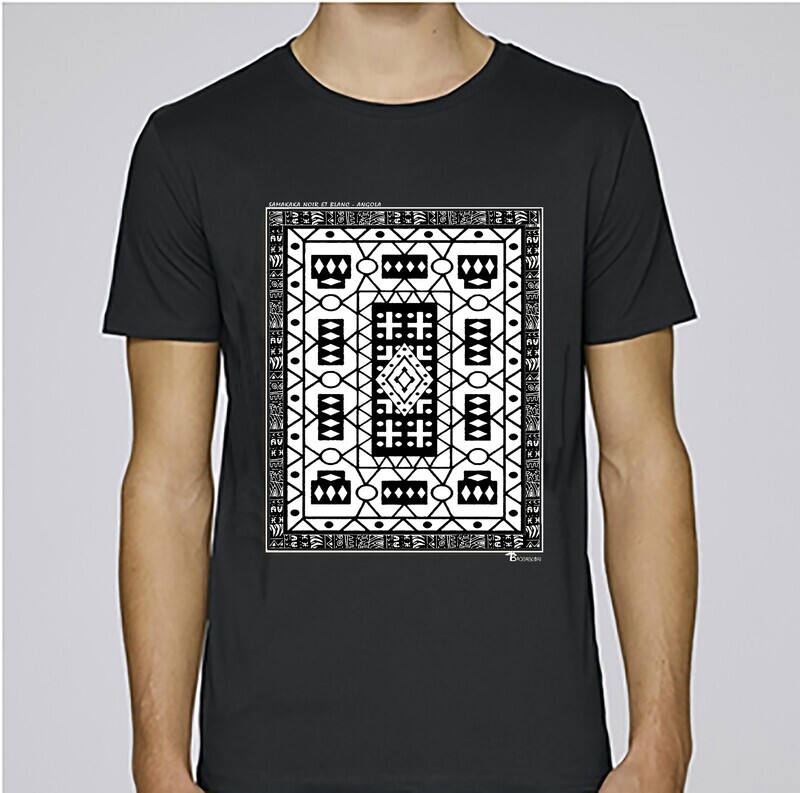 TEE SHIRT TEXTILE SAMAKAKA NOIR-BLANC