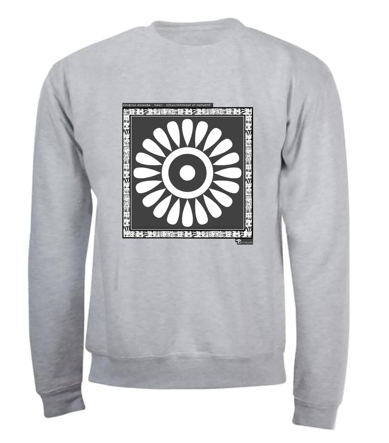 SWEAT SYMBOLE ADINKRA  "MAKO"  DEVELOPPEMENT - MATURITE