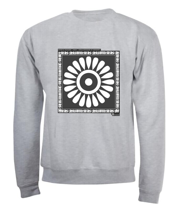 SWEAT SYMBOLE ADINKRA  "MAKO"  DEVELOPPEMENT - MATURITE