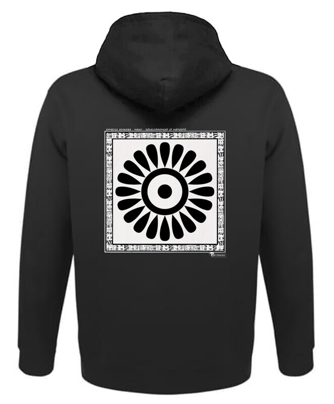 SWEAT A CAPUCHE SYMBOLE ADINKRA "MAKO"  DEVELOPPEMENT - MATURITE