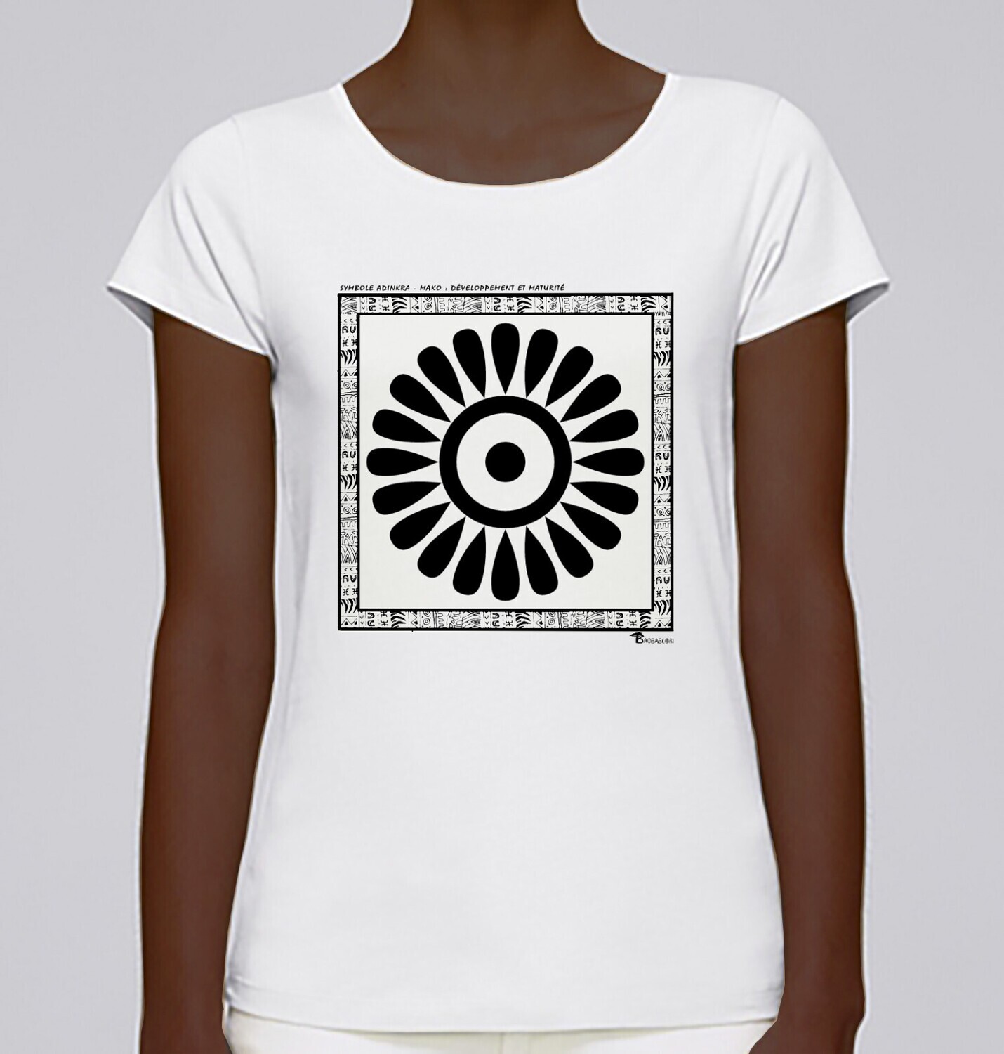 TEE SHIRT SYMBOLE ADINKRA "MAKO"  DEVELOPPEMENT - MATURITE