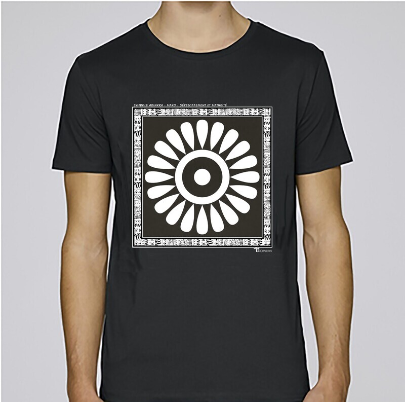 TEE SHIRT SYMBOLE ADINKRA  "MAKO"  DEVELOPPEMENT - MATURITE