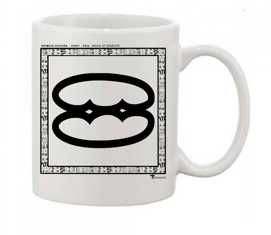 MUG SYMBOLE  ADINKRA  "ADWO"  PAIX - CALME - SERENITÉ