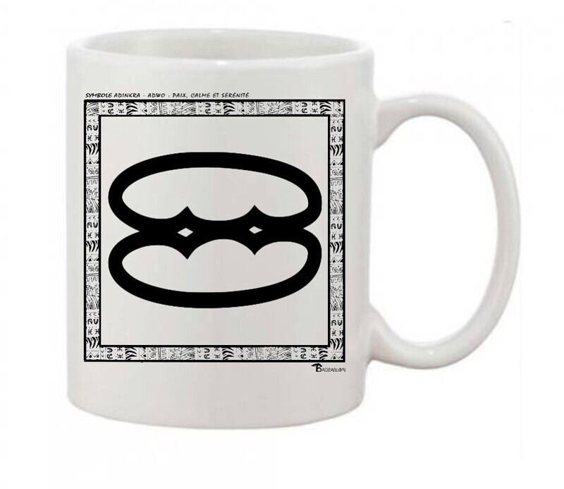 MUG SYMBOLE  ADINKRA  "ADWO"  PAIX - CALME - SERENITÉ