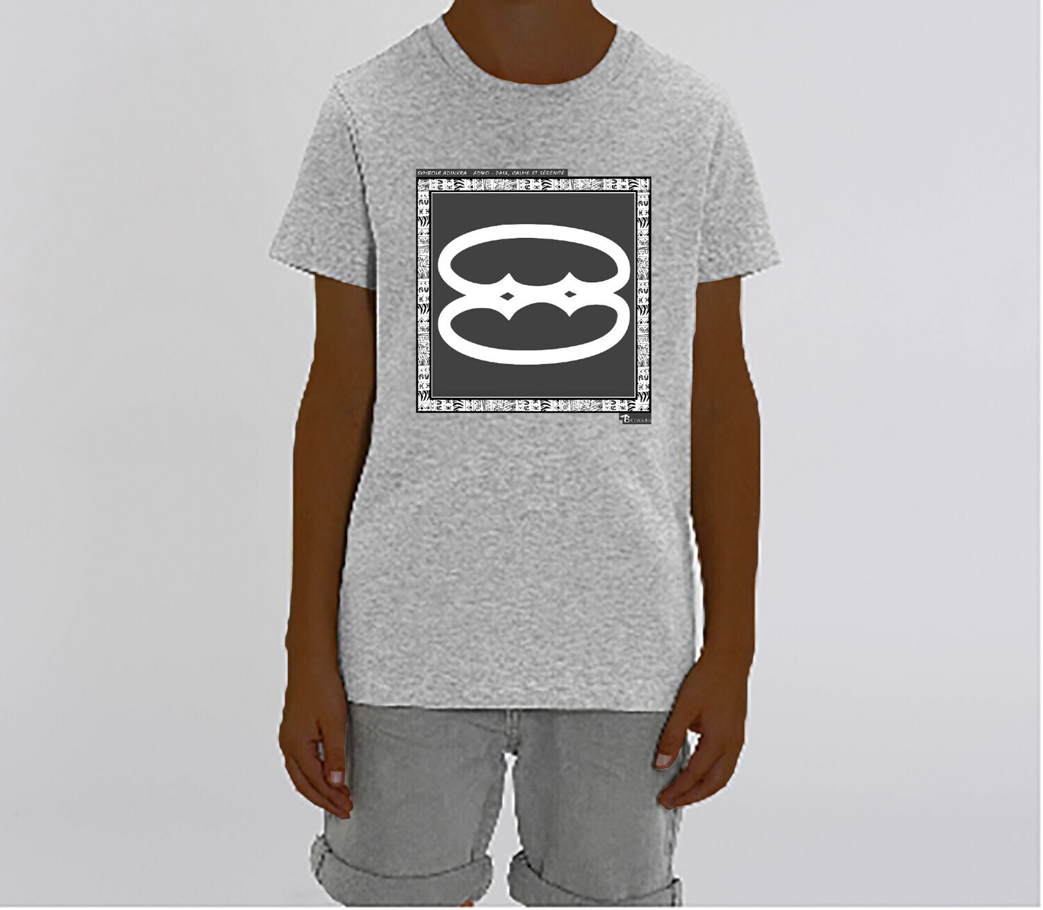TEE SHIRT SYMBOLE ADINKRA  "ADWO"  PAIX - CALME - SERENITÉ