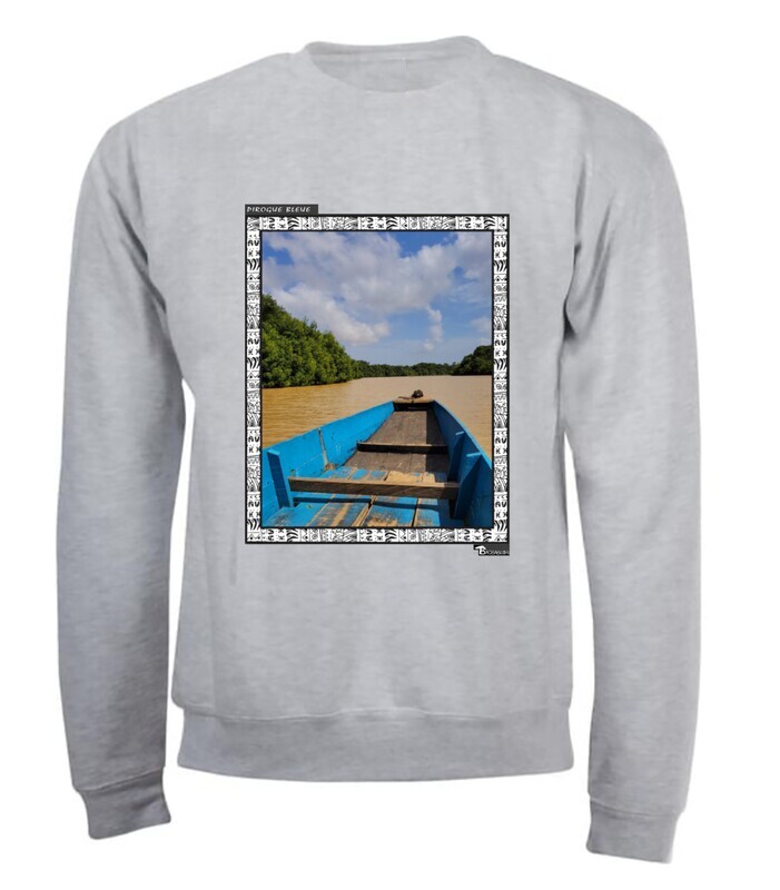 SWEAT FREESTYLE ART "PIROGUE BLEUE A ASSINIE"