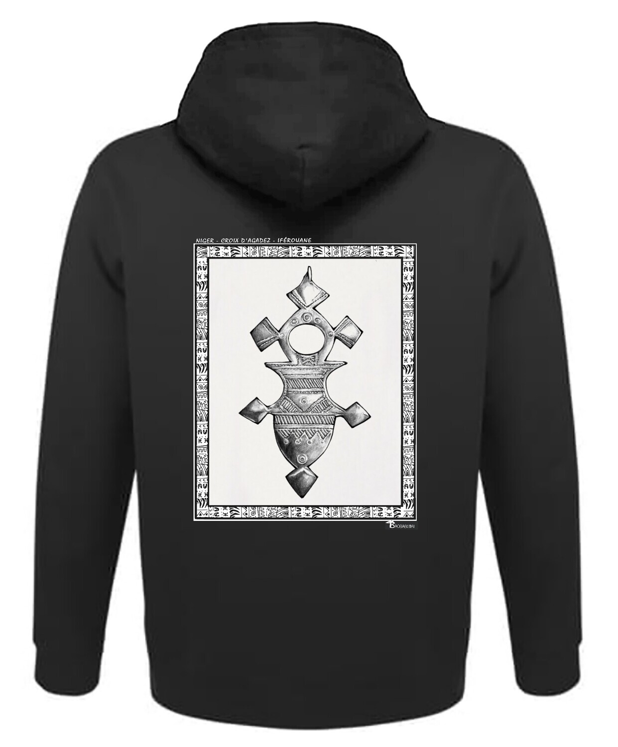 SWEAT A CAPUCHE FASHION  BIJOUX CROIX D'AGADEZ IFEROUANE