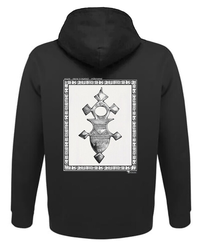 SWEAT A CAPUCHE FASHION  BIJOUX CROIX D'AGADEZ IFEROUANE