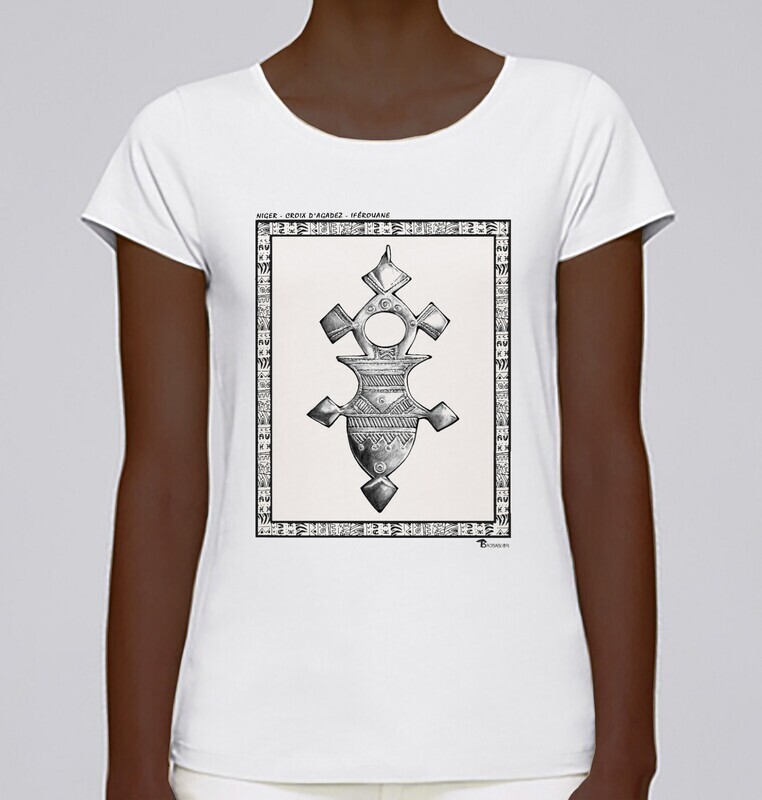 TEE SHIRT FASHION  BIJOUX CROIX D'AGADEZ IFEROUANE
