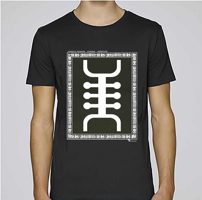 TEE SHIRT SYMBOLE ADINKRA   "OSIADAN"  CREATIVITE