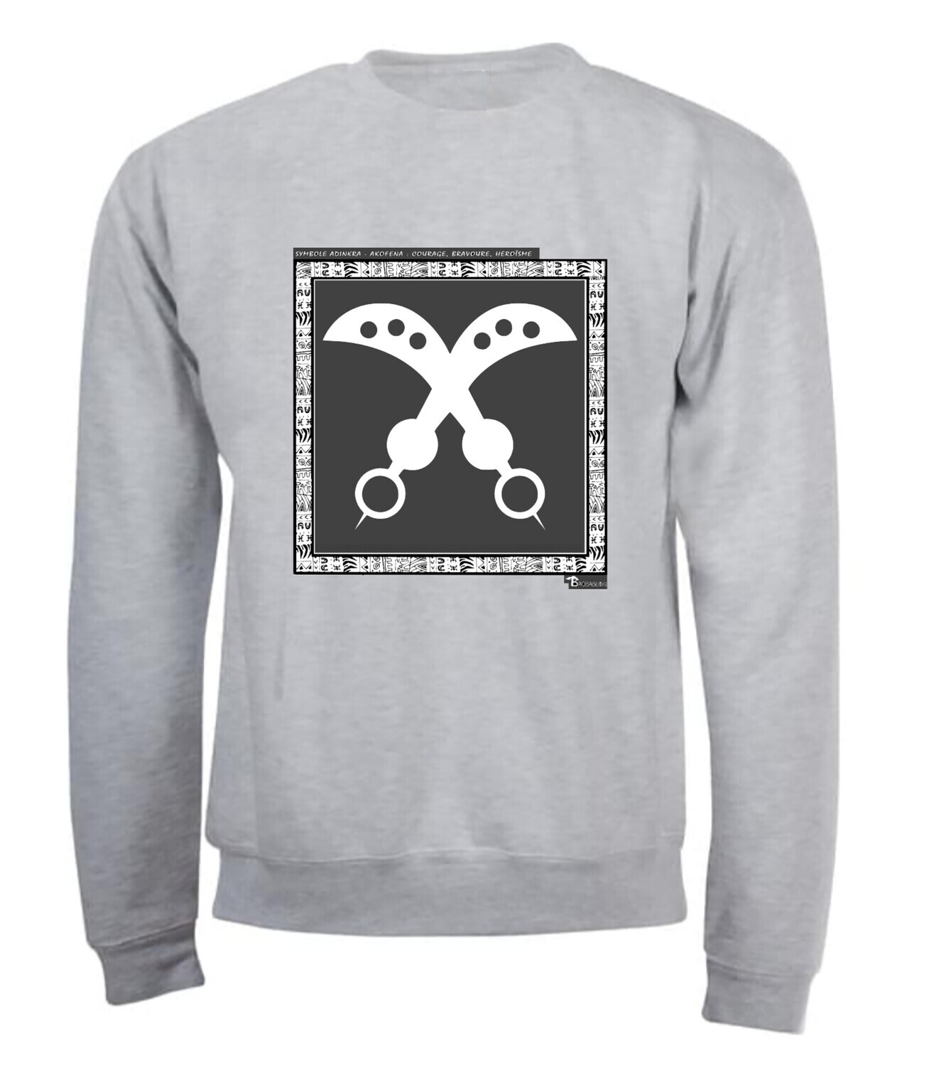 SWEAT SYMBOLE ADINKRA "AKOFENA"  COURAGE BRAVOURE HEROISME