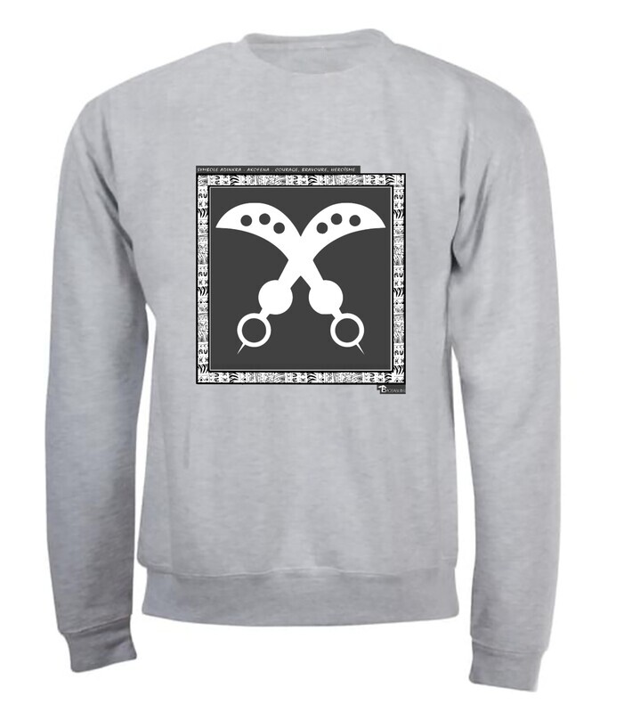 SWEAT SYMBOLE ADINKRA "AKOFENA"  COURAGE BRAVOURE HEROISME