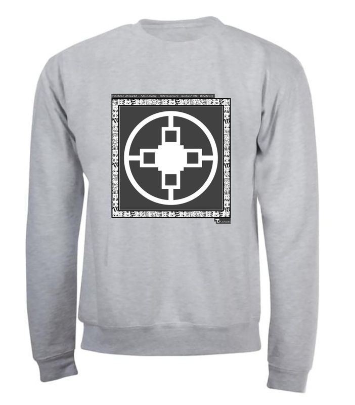 SWEAT SYMBOLE ADINKRA "DAME DAME"  INTELLIGENCE - INGENIOSITE -  STRATEGIE