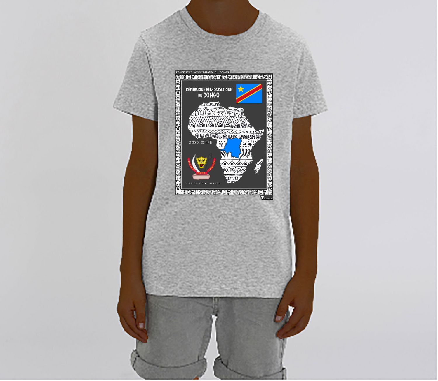 TEE SHIRT PAYS REPUBLIQUE DEMOCRATIQUE DU CONGO