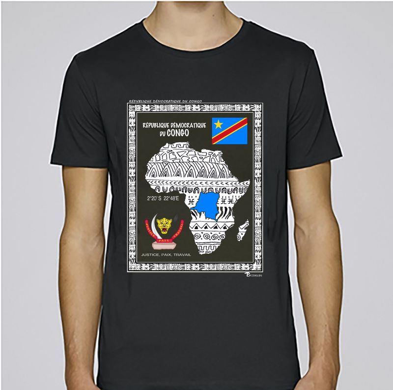 TEE SHIRT PAYS REPUBLIQUE DEMOCRATIQUE DU CONGO