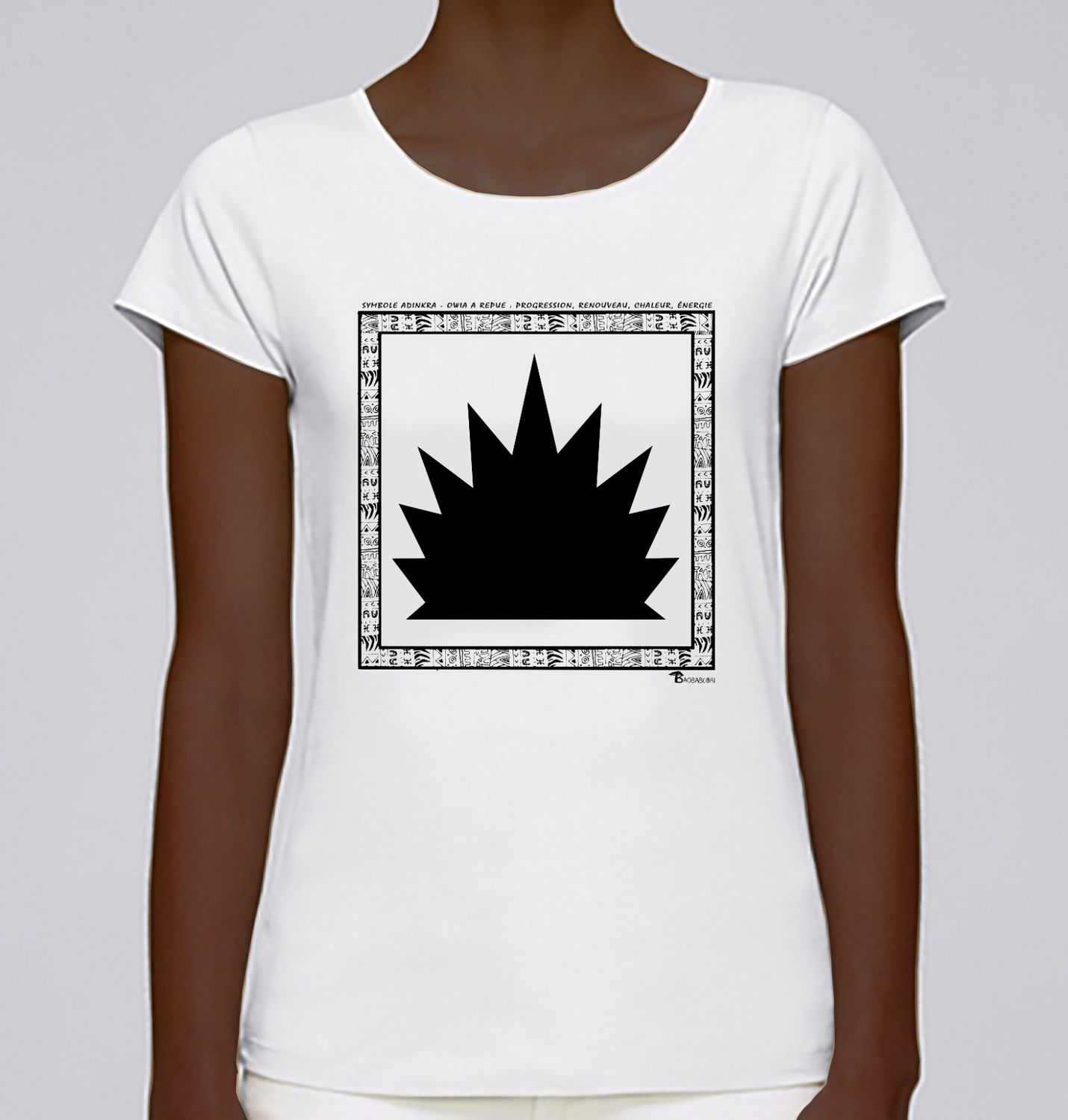 TEE SHIRT SYMBOLE ADINKRA   "DAME DAME"  INTELLIGENCE - INGENIOSITE -  STRATEGIE