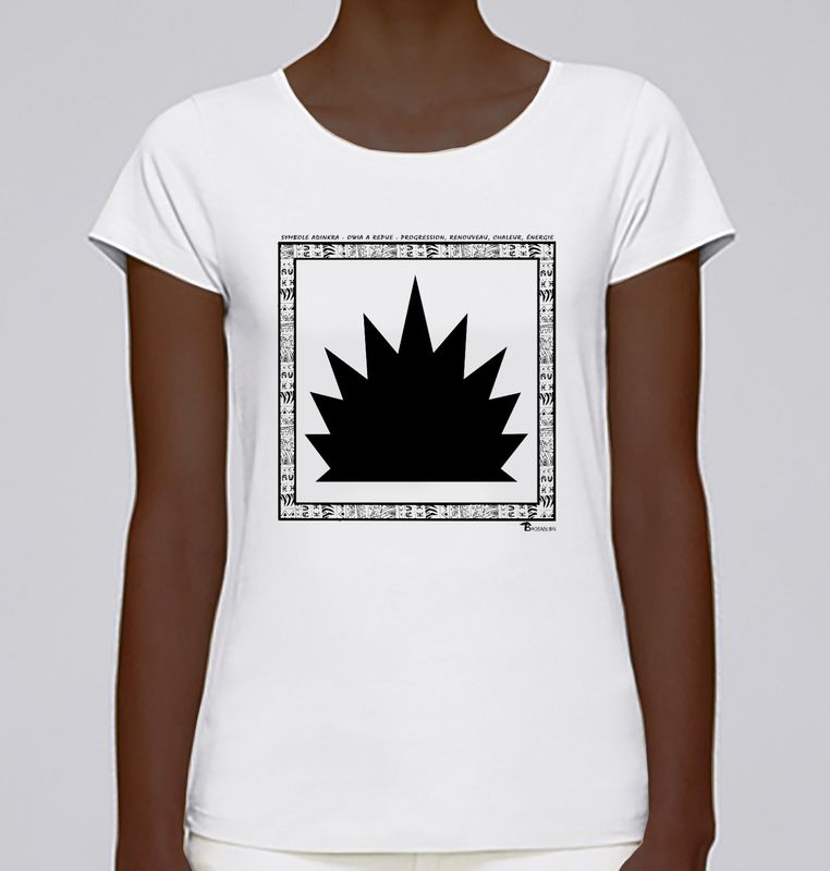 TEE SHIRT SYMBOLE ADINKRA   "DAME DAME"  INTELLIGENCE - INGENIOSITE -  STRATEGIE