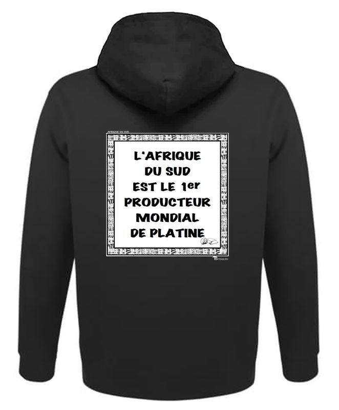SWEAT A CAPUCHE ÉCONOMIE AFRIQUE DU SUD PLATINE