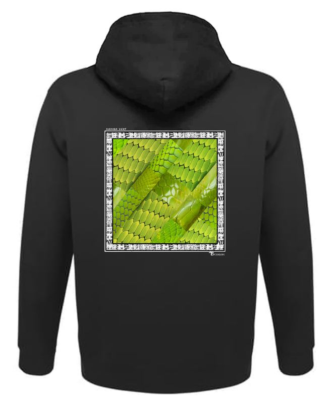 SWEAT A CAPUCHE FAUNE MAMBA VERT
