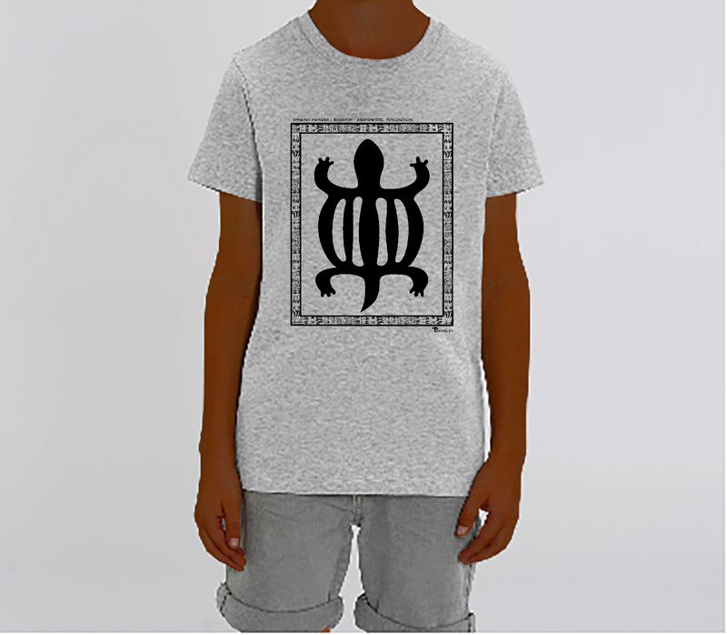 TEE SHIRT SYMBOLE ADINKRA  "DENKYEM"  ADAPTABILITÉ - INTELLIGENCE