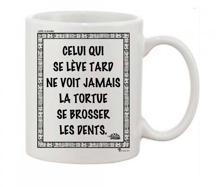 MUG PROVERBE ET CITATION CÔTE D'IVOIRE TORTUE