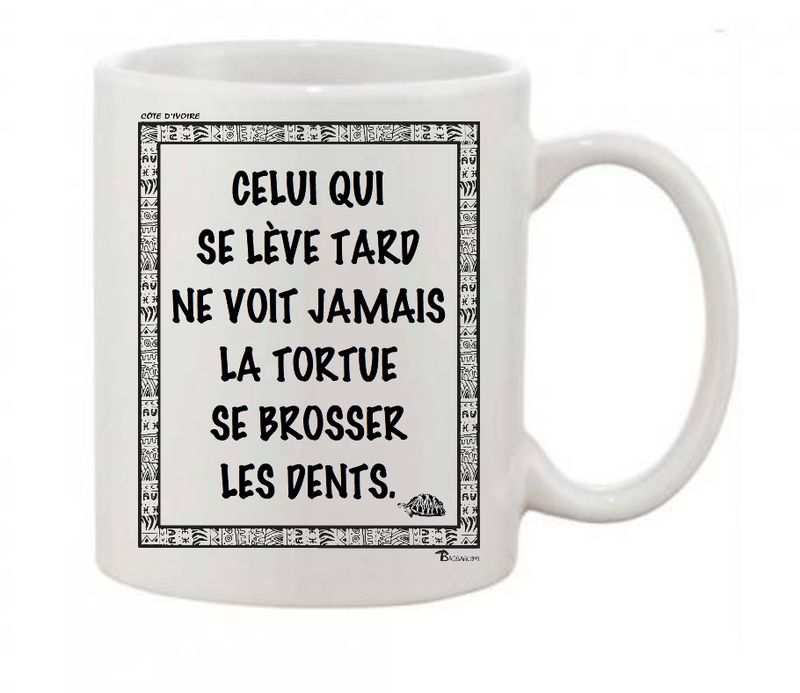 MUG PROVERBE ET CITATION CÔTE D'IVOIRE TORTUE