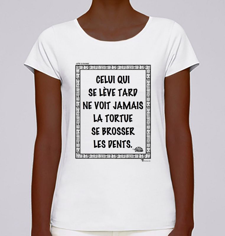 TEE SHIRT PROVERBE ET CITATION CÔTE D'IVOIRE TORTUE
