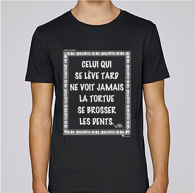 TEE SHIRT PROVERBE ET CITATION CÔTE D'IVOIRE TORTUE