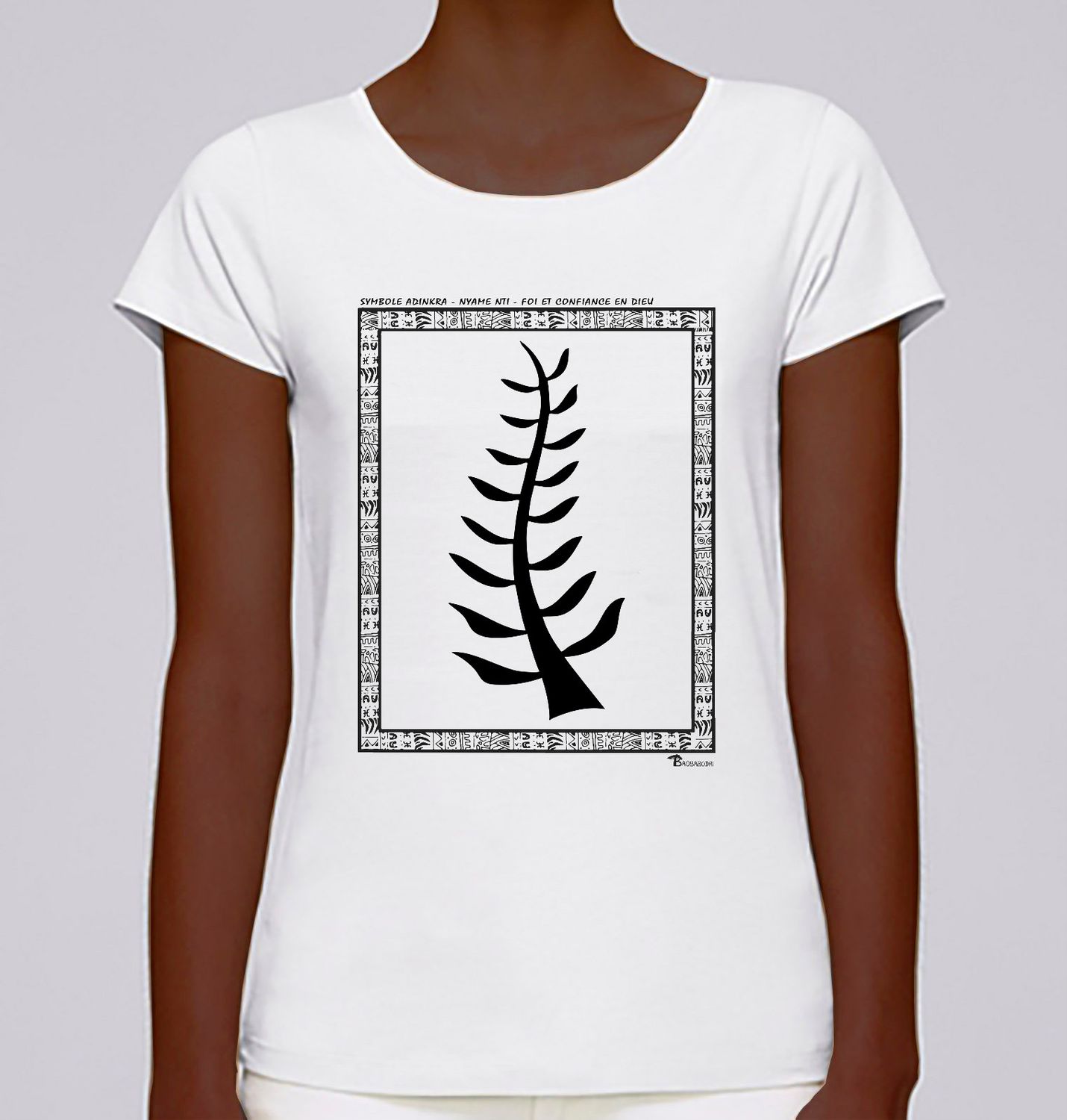 TEE SHIRT SYMBOLE ADINKRA   "NYAME NTI"  FOI ET CONFIANCE EN DIEU