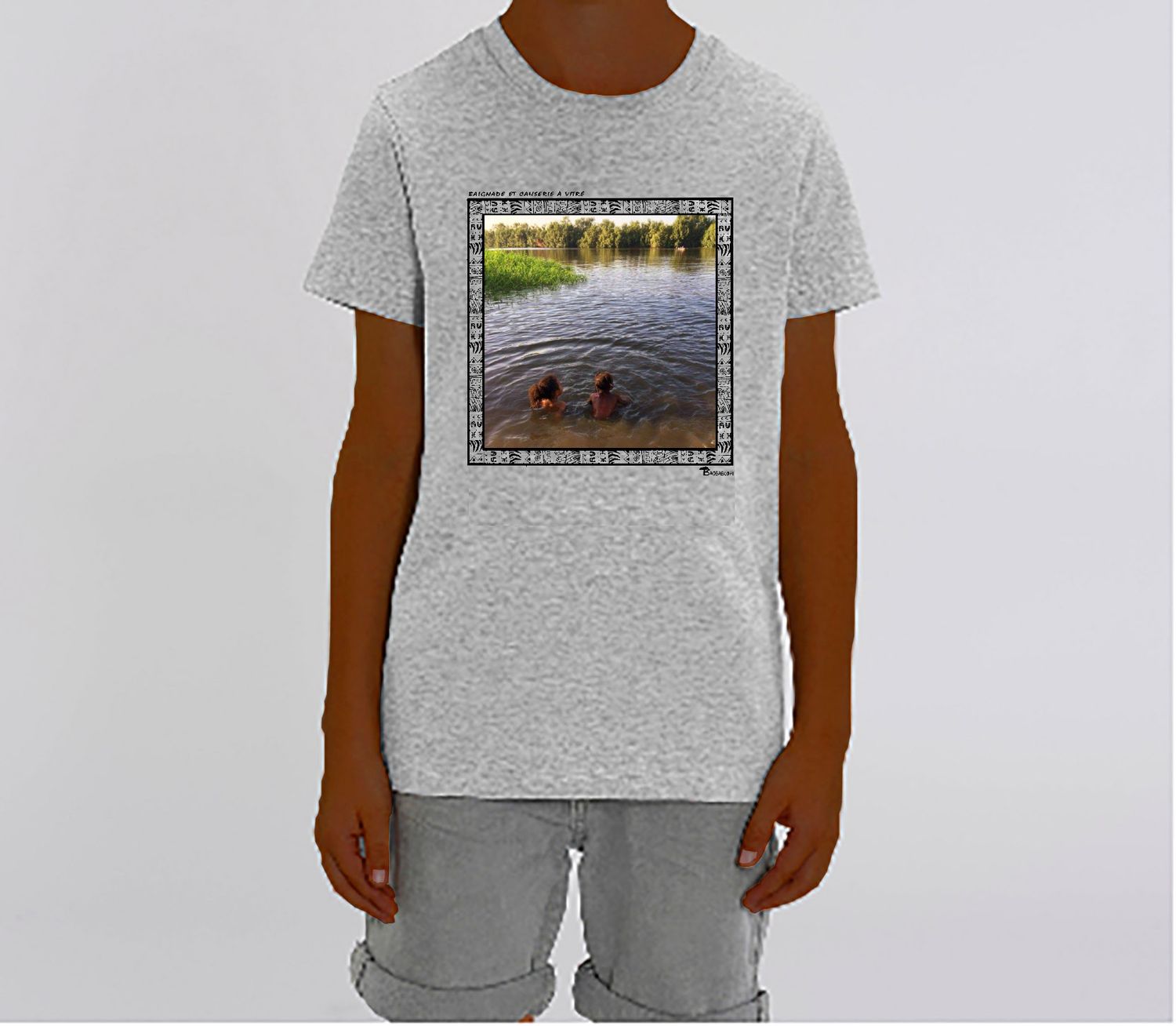 TEE SHIRT FREESTYLE ART "CAUSERIE ET BAIGNADE A VITRÉ"