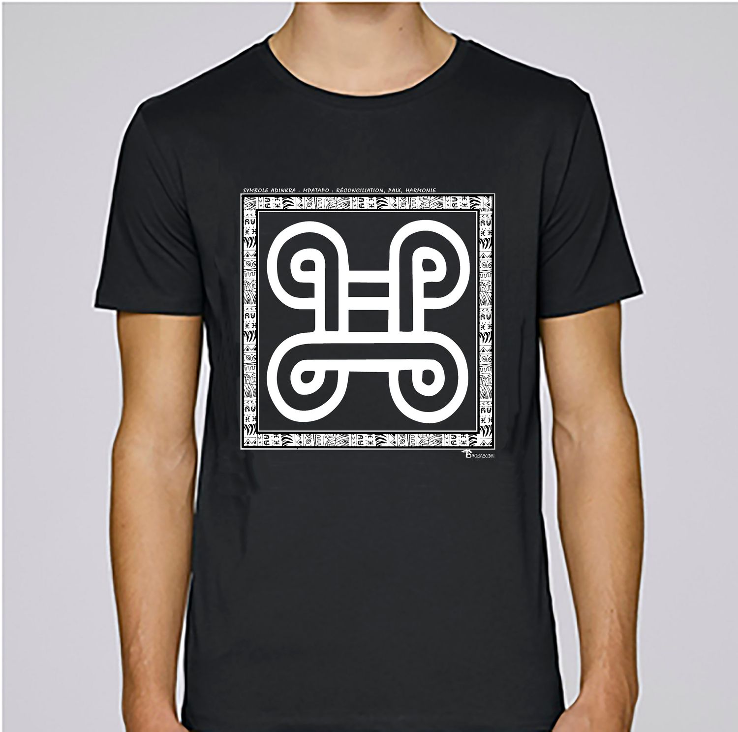TEE SHIRT SYMBOLE ADINKRA  "MPATAPO"  RÉCONCILIATION - PAIX - HARMONIE