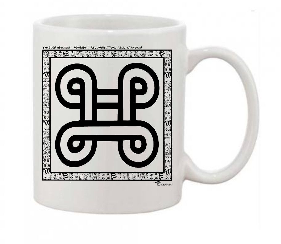 MUG SYMBOLE  ADINKRA  "MPATAPO"  RÉCONCILIATION - PAIX - HARMONIE