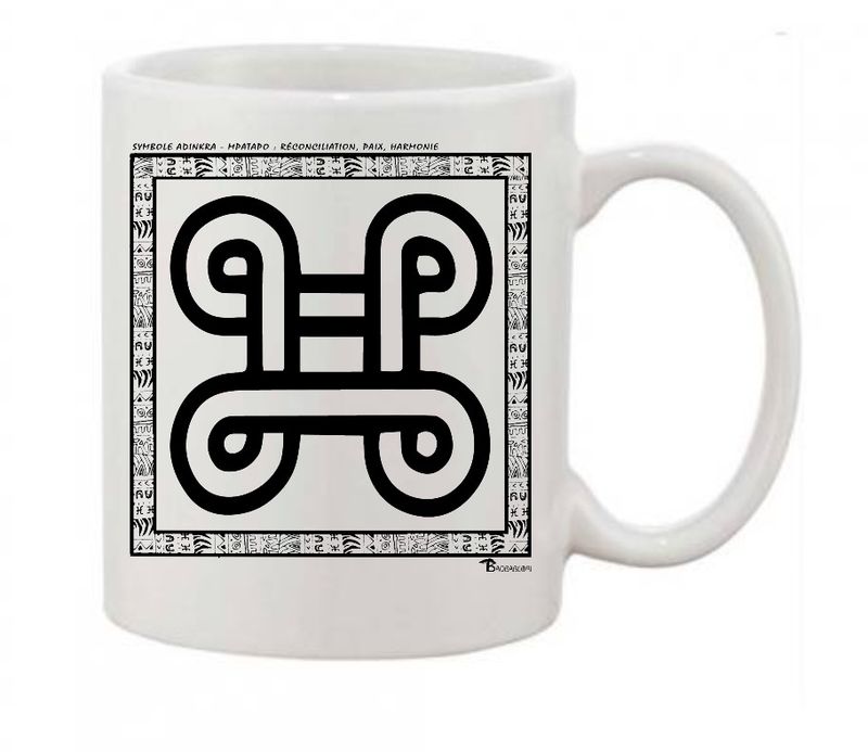 MUG SYMBOLE  ADINKRA  "MPATAPO"  RÉCONCILIATION - PAIX - HARMONIE