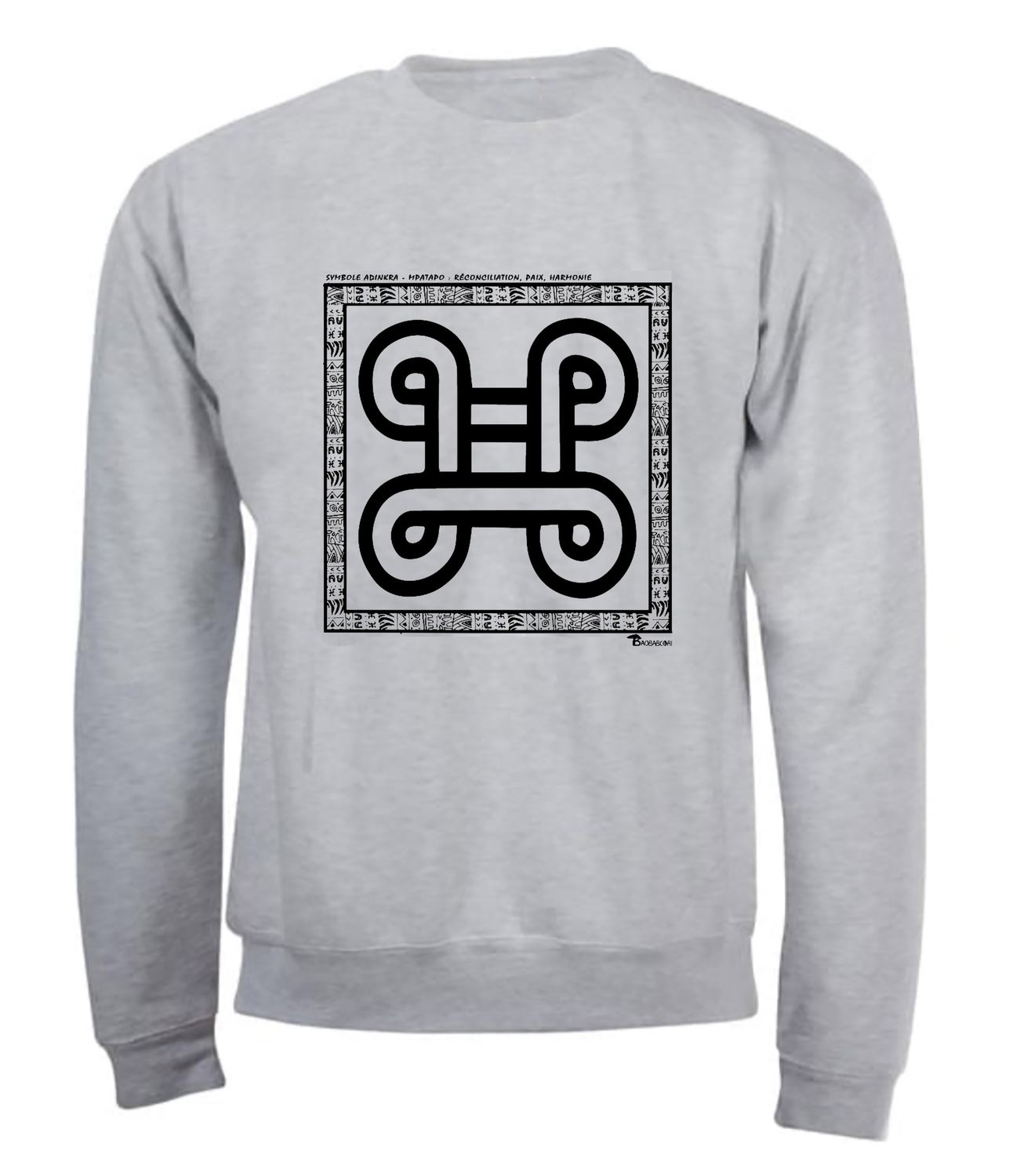SWEAT SYMBOLE ADINKRA "MPATAPO"  RÉCONCILIATION - PAIX - HARMONIE
