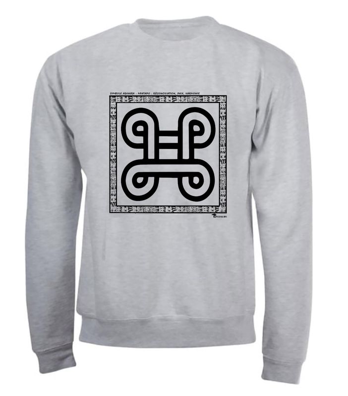 SWEAT SYMBOLE ADINKRA "MPATAPO"  RÉCONCILIATION - PAIX - HARMONIE